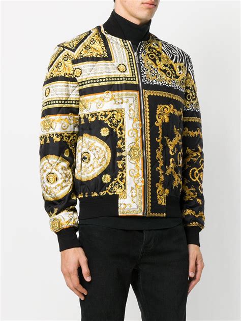 versace collection belted padded jacket|Versace jackets for men.